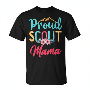 T-shirt Proud Scout Mama a maniche corte, girocollo, stampa digitale, per adulti, unisex - Product Image 2