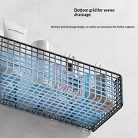 Badezimmer-Regal Wandmontierte Aufbewahrungseinheit Ohne Bohren Lackierte Oberfläche Minimalistisches Design Toiletten-Aufbewahrungskorb