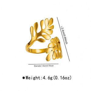 Bague punk en acier inoxydable plaqué or, motif soleil, nœud papillon, cœur, large ouverture, accessoires pour femmes et hommes, bijoux de mode DIY - Product Image 2