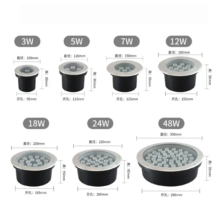 3W 5W 9W Buitenlandschap Verzonken Bestrating Lamp Begraven Lichte Tuin Grond Led Ondergrondse Verlichting