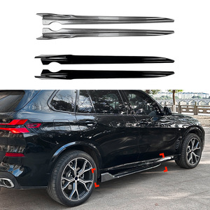 Amp-Z Side Skirts For Bmw X5 G05 M Sport 2019 Piano Black Carbon Fiber Texture Matte Finish Car Body Kit - Product Image 1