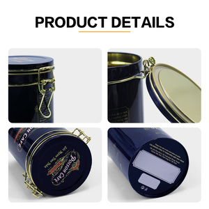 JYB - Envase <span class=keywords><strong>de</strong></span> Metal Personalizado <span class=keywords><strong>de</strong></span> Lujo con Doble Botón Hermético, Apto para Alimentos, Redondo, para Café/Dulces/Té - Product Image 4