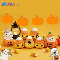 Poupée en crochet mignonne et effrayante en forme de maïs sucré, faite à la main, décoration d'Halloween, figurines Amigurumi en coton laitier, cadeau personnalisé pour les fêtes