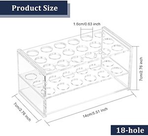 Estante de tubos de ensayo de acrílico transparente de 18 enchufes personalizado de fábrica al por mayor para laboratorio - Product Image 2
