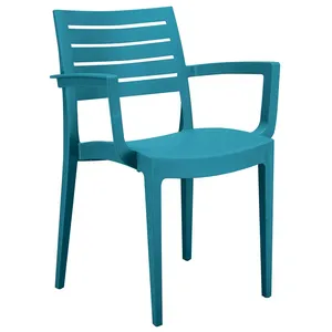 Fauteuil Florence en bleu tempête, chaise d'extérieur avec accoudoirs - Product Image 1