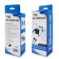 Station de charge double pour manettes de jeu P5 LED Light, style base de jeu pour PS5 Playstation 5