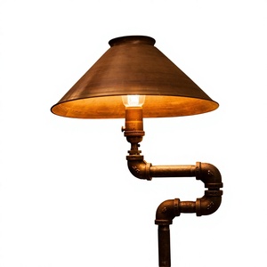 Lámpara de Mesa Industrial Moderna con Pantalla de Metal en Forma de Cono, Base E27, Color Beige, LED Ecológica para Iluminación Decorativa de Sala de Estar - Product Image 5