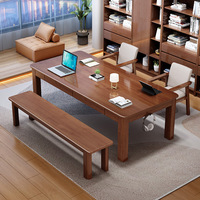 Bureau multifonction moderne en bois massif avec tiroirs, durable pour le salon et le bureau, ensemble bureau et chaise de lecture