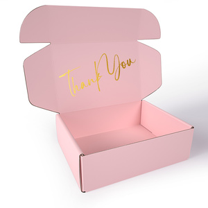 Custom Logo Cardboard Corrugated Box Packaging Gift Mailer Box Pink Boxes With Lids For Shipping Bikini Underwear Clothing