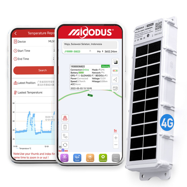 15600mah Sun Sensor Boat Gps Tracking Ip67 Waterproof Temperature Monitor Cold Chain Transport 4G Solar Tracker Micodus MS800G