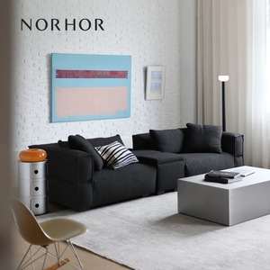 للبيع بالجملة على الطراز الاسكندنافي طقم غرفة معيشة مزدوجة كريمي أبيض وأسود قماش أريكة بمقعدين لغرفة المعيشة - Product Image 5