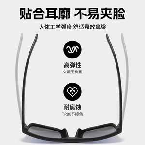 WTD แว่นตากันแดดกีฬาขอบเต็มสี่เหลี่ยม UV400ผู้ชายกีฬากลางแจ้งผู้ใหญ่ - Product Image 4
