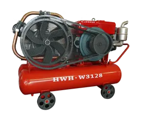 Hongwuhuan - Preço de fábrica, mini-compressor de ar de pistão para equipamentos de mineração, motor diesel de 7 bar, pequeno, com correia, para mineração