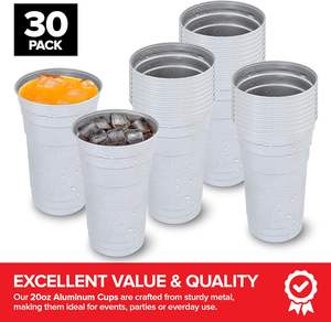 Gobelets en aluminium recyclé personnalisés pour fêtes, tasses à café et mugs à bière en métal - Product Image 2