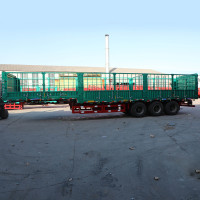 Semi-remorque JINFENG Hebei 50-80 tonnes pour transport de marchandises lourdes et de bétail, avec clôture haute et dimensions personnalisables