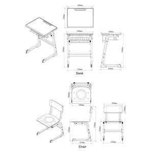 Conjunto de Escritorio y Silla <span class=keywords><strong>para</strong></span> Estudiantes 2026, Moderno, Duradero y Cómodo, de Metal y Madera, con Tablero de Madera, <span class=keywords><strong>para</strong></span> la Escuela y la Oficina en Casa - Product Image 6