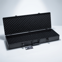 Mallette à outils longue en aluminium de haute qualité Mousse d'oeuf Couleur noire Support OEM personnalisé