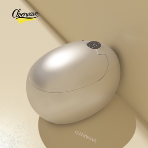 WC intelligent électrique avec bidet intégré, forme allongée, finition argentée, chasse d'eau automatique intelligente, chauffage, télécommande, siphon en S - Product Image 1