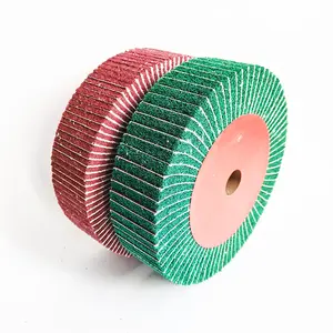 Wear-resistant 100-500mm 60 80 120 180 240 320 400 600 800 1000 Grits Red Green Gray Black Non-woven Flap Wheel