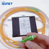 Coupleur FBT à fibre optique Sunet FTTH 1x3 type boîtier ABS SC APC UPC à fenêtre simple, double ou triple