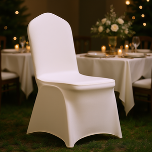 Housses de chaise en spandex blanc ivoire, 30 pièces, universelles, extensibles, pliables, lavables, pour mariage, fête, nappes de table, housses de protection - Product Image 2