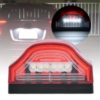 Lumière de plaque d'immatriculation à 6 LED, boîtier rouge, 12V 24V, montage en surface, camion, remorque, camionnette, caravane, étanche