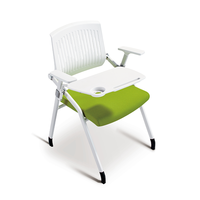 Personnalisable confortable en plastique étudiant école bureau mobilier salle de formation chaise empilable avec bloc-notes Table