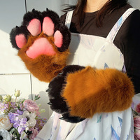 Gants Patte de Chat en Peluche pour Adultes - Costume d'Animal pour Spectacles, Comic Con, Cosplay