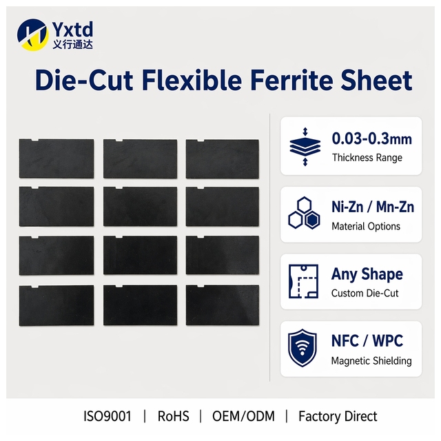 Yxtd Customized Original Wireless Rfi Emi Shielding Absorbing Materials Flexible Ferrite Sheet