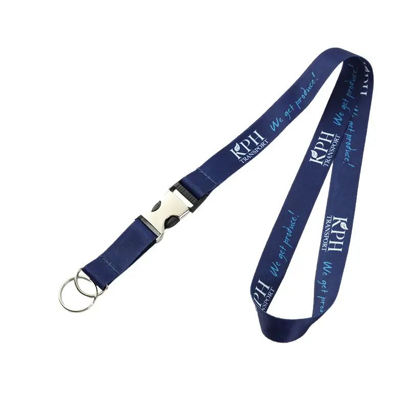 Oem Wholesale Custom Logo Accessories Metal detachable latch Polyester Silk Strap Id Card Badge Holder Keychains Neck Lanyards