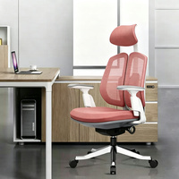 Chaise de bureau ergonomique avec dossier double, équipée d'un appui-tête et d'un soutien lombaire, idéale pour les salles d'étude et les bureaux