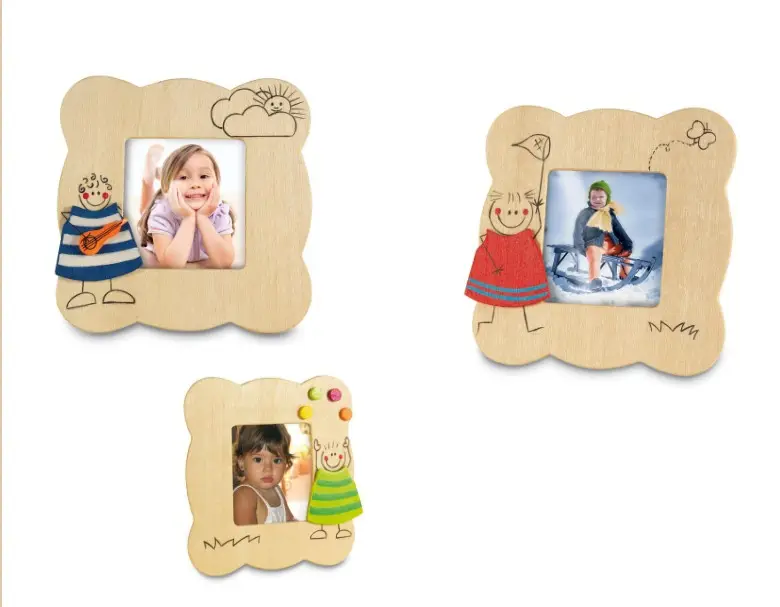 Cornice per foto per bambini in legno mini cartone animato in legno di tronchi per bambini