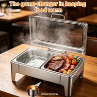 9L Buffet-Speisenwärmer mit Alkoholbefeuerung, Elektrischer Speisenwärmer für Hotel-Frühstück, Hydraulischer 6L Heizer für Küche, Restaurant, Bankett, Party