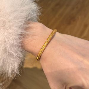 Dylam Luxurious Daily Wear Jewelry 22K Gold Plated Sterling <b>Silver</b> 5A Zirconia Wheat Ears Women Jewellery <b>Bracelets</b> <b>Bangles</b> - Product Image 4