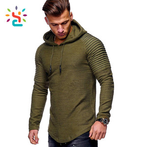 Venta caliente Mens Ruffled Sleeve Pullover Hoodie Blank Jumper Hoodies Sudaderas - Product Image 5