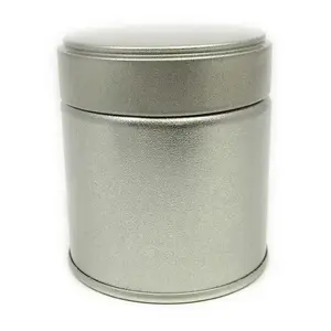 Stock Customize Metal Tin Can Round Candy Chemical Tea Coffee Powder Matcha Tin Can With Screw Lid
