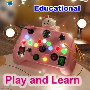 Montessori lumière LED occupé conseil <span class=keywords><strong>jouet</strong></span> enfant en bas âge circuit électrique interrupteur contrôle sensoriel activité conseil voyage apprentissage éducation <span class=keywords><strong>jouet</strong></span> - Product Image 2