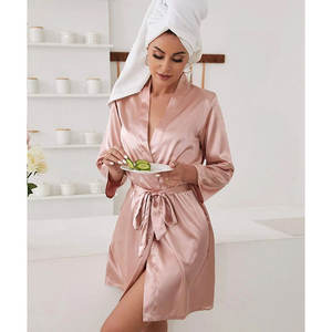 Robes de nuit pour femmes en soie de mûrier 100% pure, de haute qualité, sexy, avec logo personnalisé, couleur au choix, en gros - Product Image 4