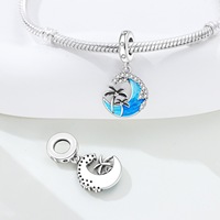 Breloques en forme d'animaux marins style océan, en argent S925 ALE, étoile de mer, tortue, méduse, accessoires décoratifs à suspendre pour bracelet femme, artisanat DIY