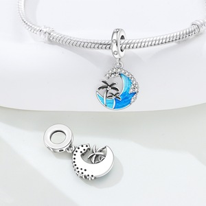 Abalorios de animales marinos estilo océano <span class=keywords><strong>S925</strong></span> <span class=keywords><strong>ALE</strong></span>, estrella de mar, tortuga, medusa, accesorios decorativos colgantes para pulseras de mujer, manualidades DIY - Product Image 2
