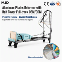 Machine de réforme musculaire commerciale en aluminium avec demi-tourneuse, système de poulies silencieuses à rail complet, ressorts codés par couleur, équipement de gym à domicile OEM