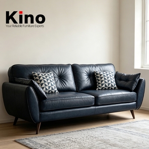 <span class=keywords><strong>Canapé</strong></span> 3 places en cuir PU imperméable personnalisable, style moderne minimaliste, structure en bois massif, confortable, canapés américains pour petits appartements - Product Image 1