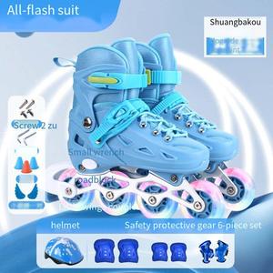 Nuovi <span class=keywords><strong>pattini</strong></span> a rotelle leggeri per bambini all'aperto con ruote in PU lampeggianti <span class=keywords><strong>pattini</strong></span> in linea regolabili per bambini e ragazzi - Product Image 3