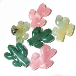 <span class=keywords><strong>Cactus</strong></span> en cristal de <span class=keywords><strong>Quartz</strong></span> naturel sculpté à la main, Aventurine verte, Rose pour la décoration de la maison - Product Image 2