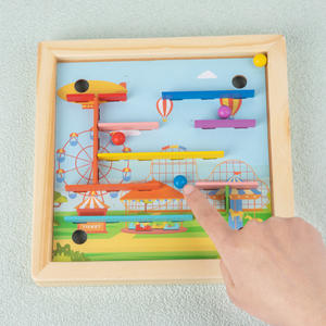 Jouets labyrinthe en bois pour filles, puzzles 3D, entraînement de la coordination œil-main, <span class=keywords><strong>jeux</strong></span> de concentration sur circuit d'équilibre - Product Image 2
