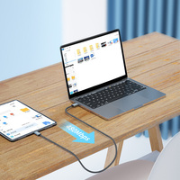 Kabel Data Pengisi Daya Multi USB C ke Tipe C 1M 2M 5M, Pengisian Cepat 6A 5A