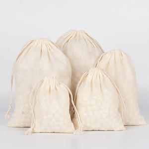 Customizable Logo Cotton Muslin Drawstring <b>Bag</b> 10*12cm DIY Craft Wedding Party Favor Packaging Recyclable Cosmetic Use - Product Image 2