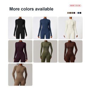 Tute sportive da Yoga con Logo aderente <span class=keywords><strong>in</strong></span> <span class=keywords><strong>pile</strong></span> con Logo personalizzato abbigliamento da palestra tuta da allenamento all'aperto da donna che corre tuta monopezzo per il Fitness - Product Image 5