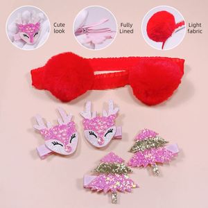 20817 YOKIKIDS <b>Christmas</b> <b>Sweet</b> Style Bow Hairpin Antler BB Clip with 10cm Crystal Sequins Girls' Tie Headwear - Product Image 3