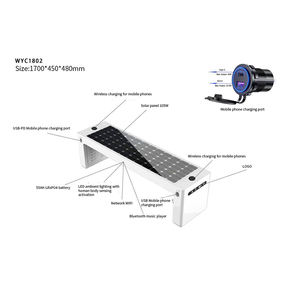 Banco Solar Inteligente Moderno con Tecnología de Carga Inalámbrica, Pantalla LED, Sensores Meteorológicos y Construcción Duradera - Product Image 4